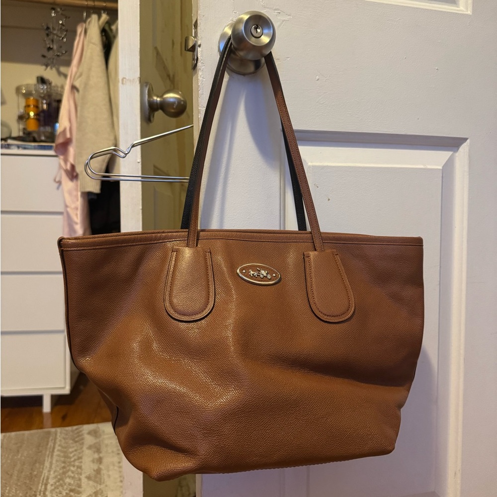 Coach Tan Leather Tote Bag